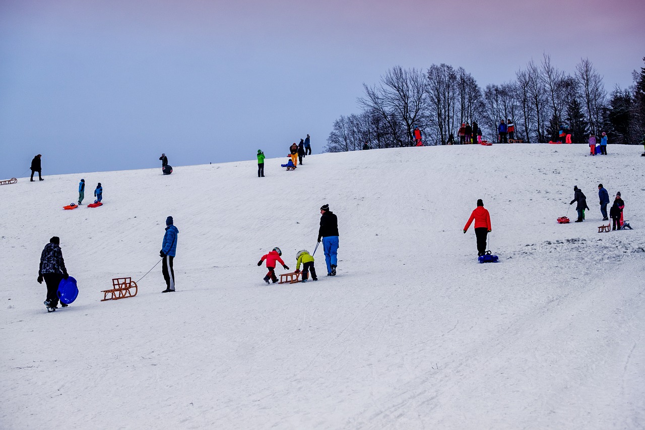 Gras Skifahren Kinder-Schlitten für Schnee Rille und Zugseil Kunststoff Blau Skifahren für Outdoor Tobaggon-Schlitten mit 2 Griffen Snowboarden Sand 