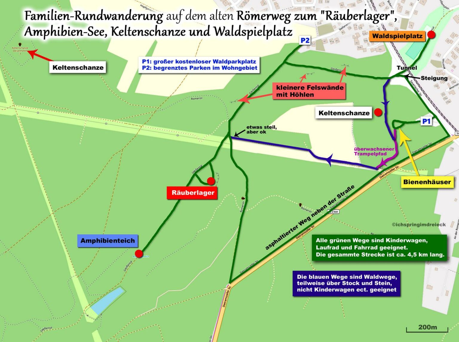 Auf der Römerstraße zum "Räuberlager" südlich von München